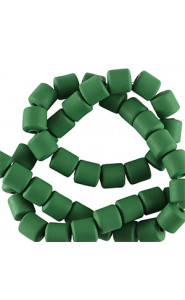 Polymer tube beads 6mm - Green